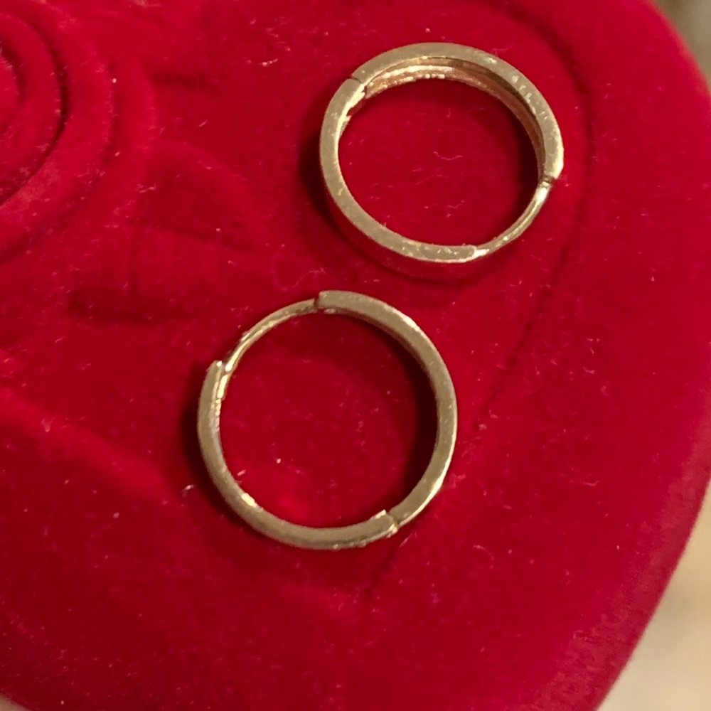 14k Yellow OR White Gold 3mm Hoop Earrings 14mm - Picture 7 of 15